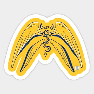 Navy Gold Angel Eye Sticker